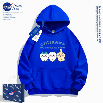 Japanese Cartoon ChiiKawa Casual Style Hoodie Series | Chiikawa Hachiware Usagi You Should Be Happy - Kawaii Fashion Items