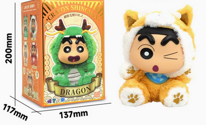 52TOYS x Japanese Cartoon Crayon Shin-chan Cosplay Animal Series 2 | Dragon Tiger Lucky Cat Yellow Dog - Figure Collectable Toys Mystery Blind Box - KawaiiGiftLand