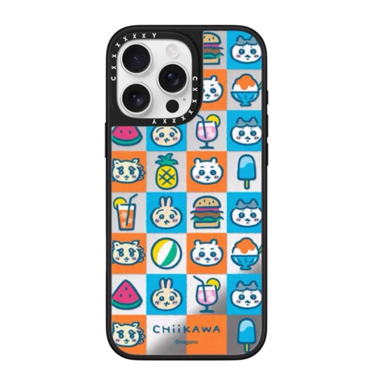 Japanese Cartoon ChiiKawa Mirror Phone Case | ChiiKawa Hachiware Usagi Chiikawa Days & Night Grid - iPhone Case 12 13 14 15 16 17 Pro Promax