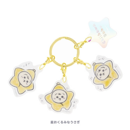 Japan ChiiKawa Baby Series | ChiiKawa Hachiware Usagi Baby and Star Costume Plastic Keychain - Kawaii items Room Decoration