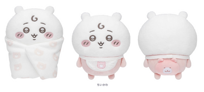 Japan ChiiKawa Baby Series | ChiiKawa Hachiware Usagi Cute Baby Plush Doll with Swaddle - Kawaii items Room Decoration Doll