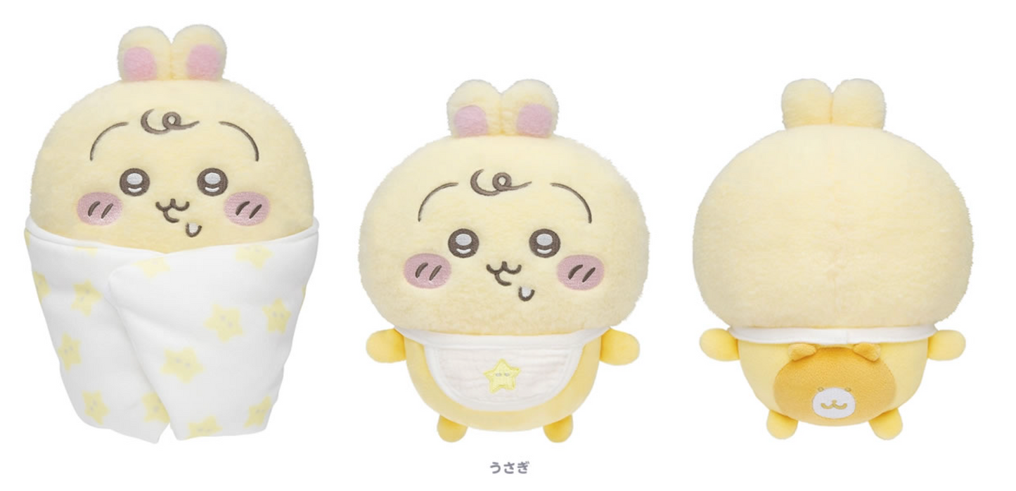 Japan ChiiKawa Baby Series | ChiiKawa Hachiware Usagi Cute Baby Plush Doll with Swaddle - Kawaii items Room Decoration Doll