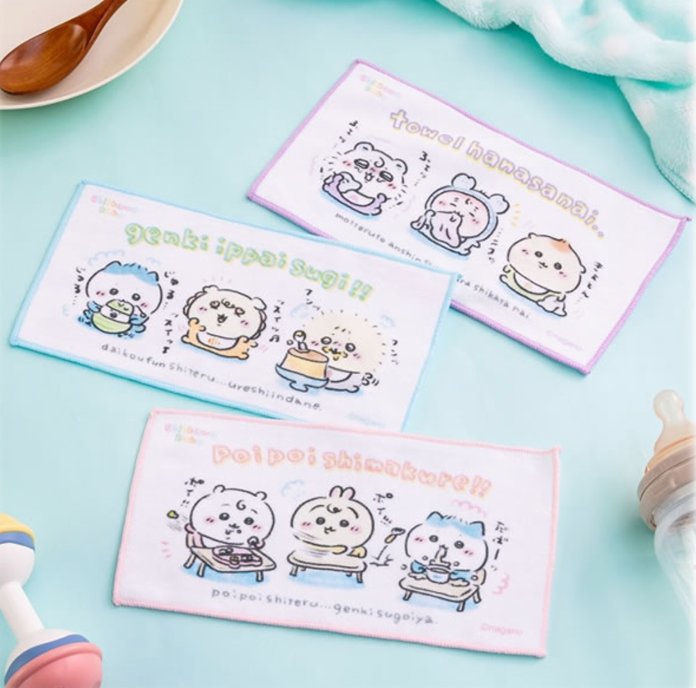 Japan ChiiKawa Baby Series | ChiiKawa Hachiware Usagi Momonga Kurimanju Rakko Shisa Crab Cute Baby Handkerchief - Kawaii items Room Decoration