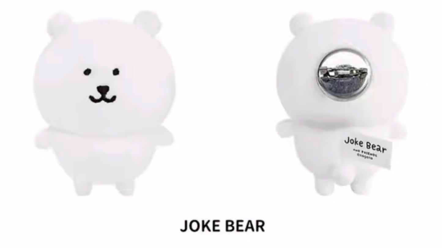 Joker Bear X Miniso | Joker Bear Pug Moguracorokke Plush Doll Badge - Kawaii items Room Decoration