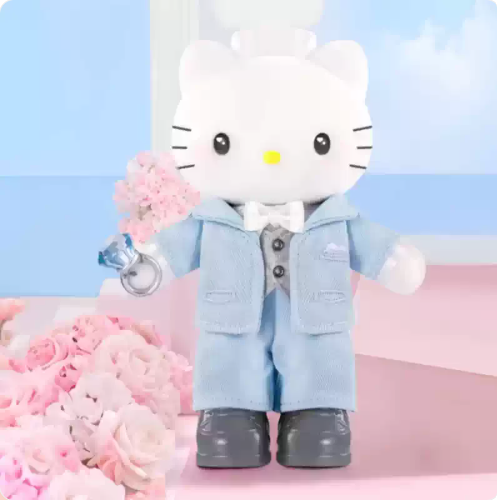 TOPTOY x Sanrio Hello Kitty & Dear Daniel | Century Wedding Long Leg Series - Plush Vinly Pendant Blind Box Collection Toys