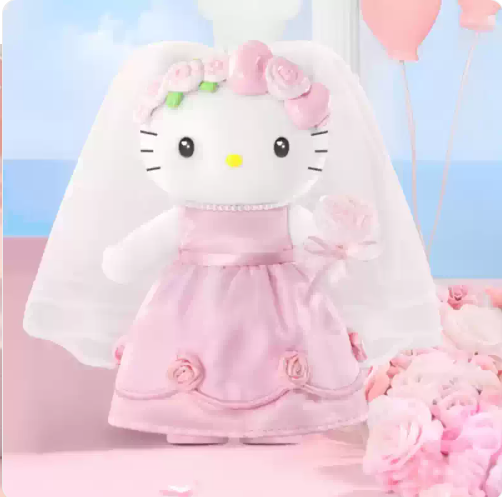 TOPTOY x Sanrio Hello Kitty & Dear Daniel | Century Wedding Long Leg Series - Plush Vinly Pendant Blind Box Collection Toys