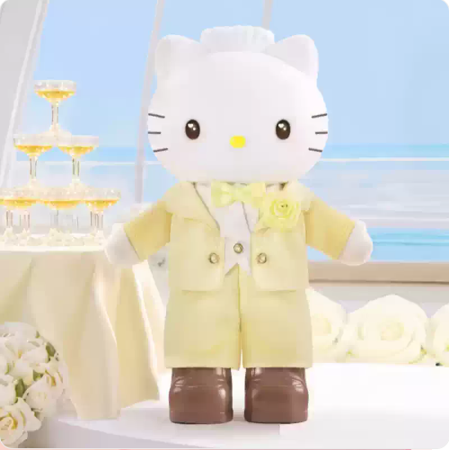 TOPTOY x Sanrio Hello Kitty & Dear Daniel | Century Wedding Long Leg Series - Plush Vinly Pendant Blind Box Collection Toys