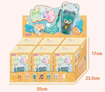 TOPTOY x Hatsune Miku | Kitten Miku with Milk Tea Cup Itabag Series - Vinyl Plush Keychain Blind Box Figure