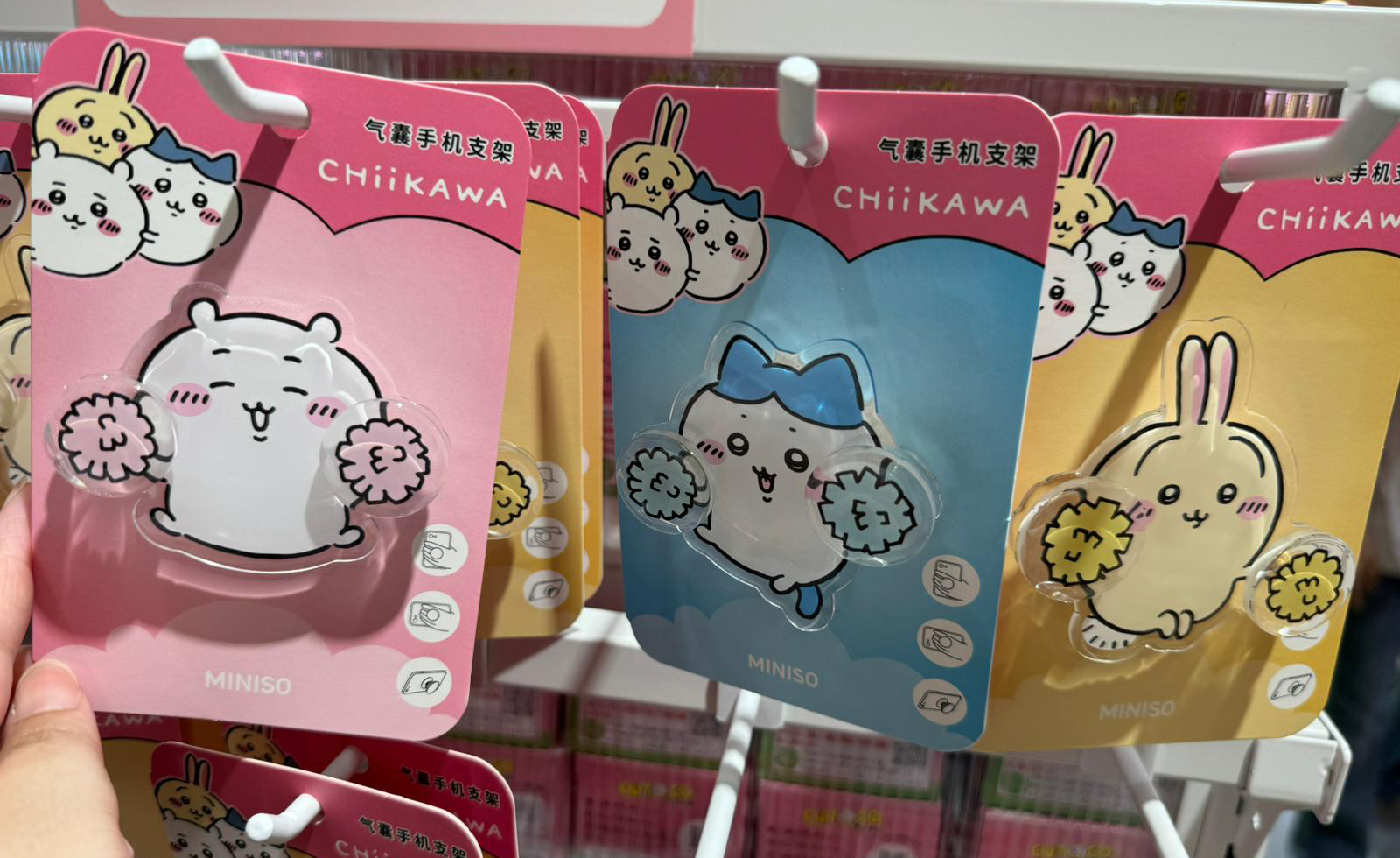 ChiiKawa X Miniso | ChiiKawa Hachiware Usagi Mobile Phone Airbag Holder - Kawaii items Phone Cute Accessories