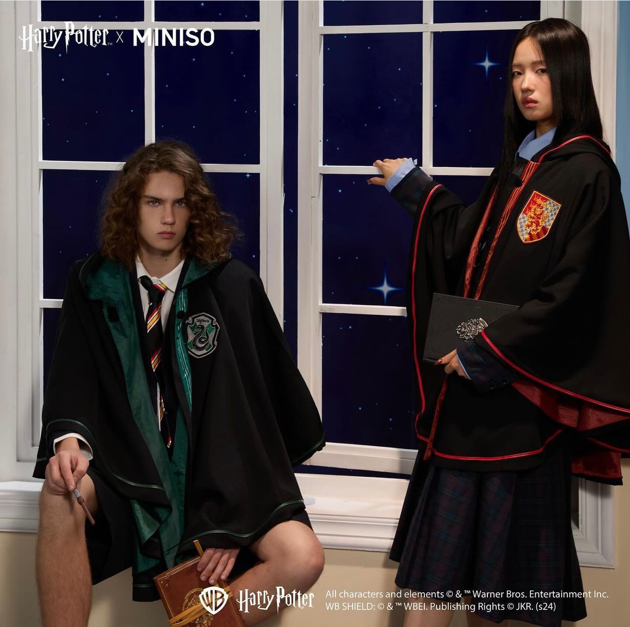 Harry Magical School Wizard Witch X Miniso | Magical School Four Houses Clork Red Yellow Green Blue - Kawaii items