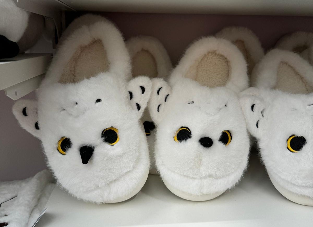 Harry Magical School Wizard Witch X Miniso | Magical School Animal Furry Slippers Owl Monster Book White Brown - Kawaii items