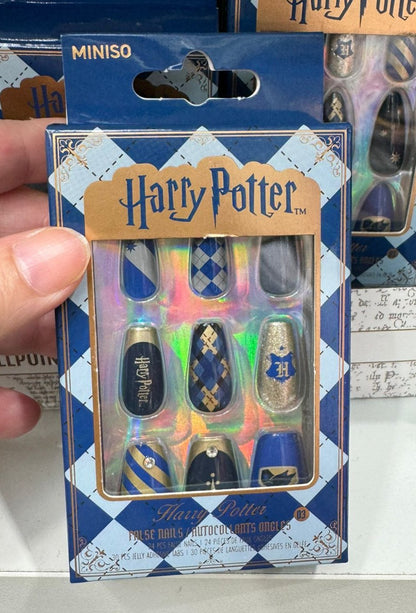 Harry Magical School Wizard Witch X Miniso | Magical School Four Houses Fake Nails Red Blue Green Yellow - Kawaii items