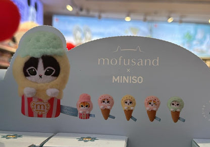 Miniso X Mofusand Ice Cream Series | Mofusand Cat with Ice Cream Cute Plush Doll Fridge Magnet Mystery Box - Kawaii items Room Decoration Doll Blind Box
