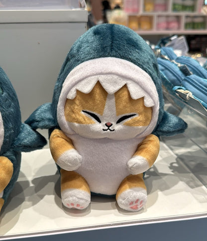 Miniso X Mofusand | Mofusand Cat in Shark Costume Standing and Sitting Cute Plush Doll - Kawaii items Room Decoration Doll