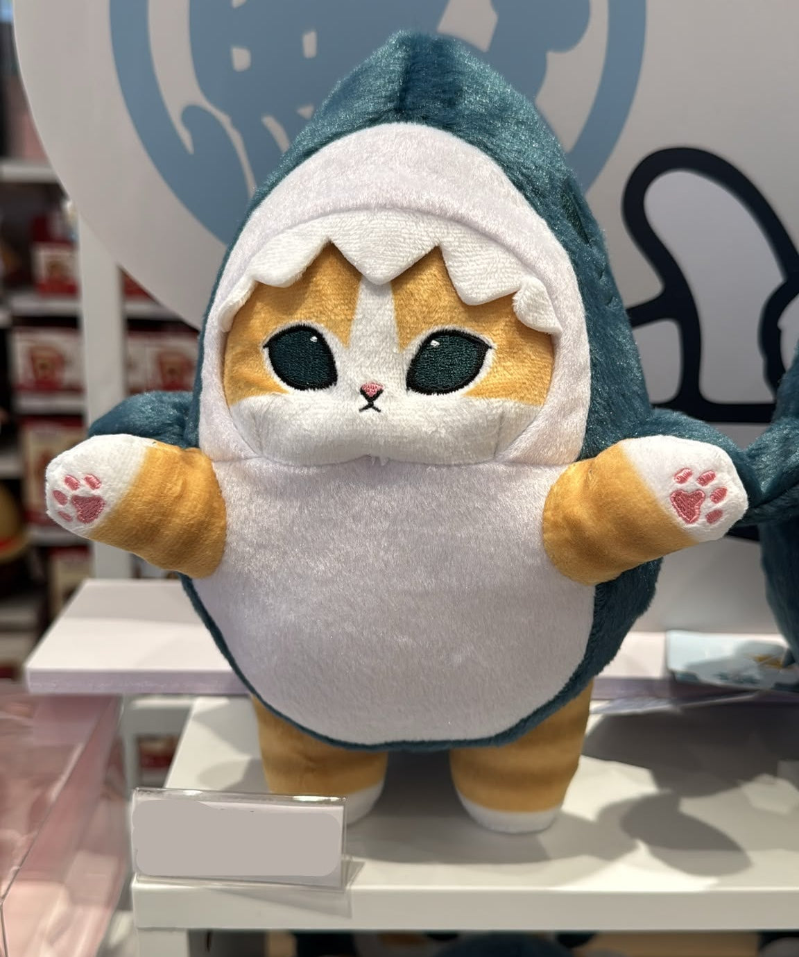 Miniso X Mofusand | Mofusand Cat in Shark Costume Standing and Sitting Cute Plush Doll - Kawaii items Room Decoration Doll