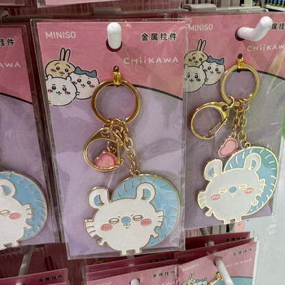 ChiiKawa X Miniso | ChiiKawa Hachiware Usagi Momonga Kurimanju Rakko Metal Keychain - Kawaii items Keychain Cute Accessories