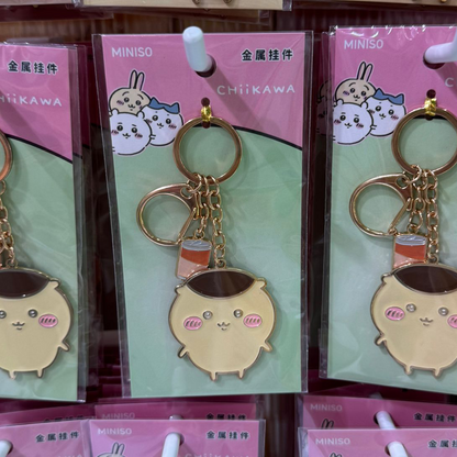 ChiiKawa X Miniso | ChiiKawa Hachiware Usagi Momonga Kurimanju Rakko Metal Keychain - Kawaii items Keychain Cute Accessories