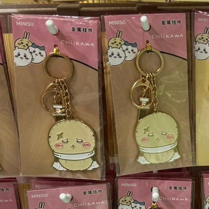 ChiiKawa X Miniso | ChiiKawa Hachiware Usagi Momonga Kurimanju Rakko Metal Keychain - Kawaii items Keychain Cute Accessories