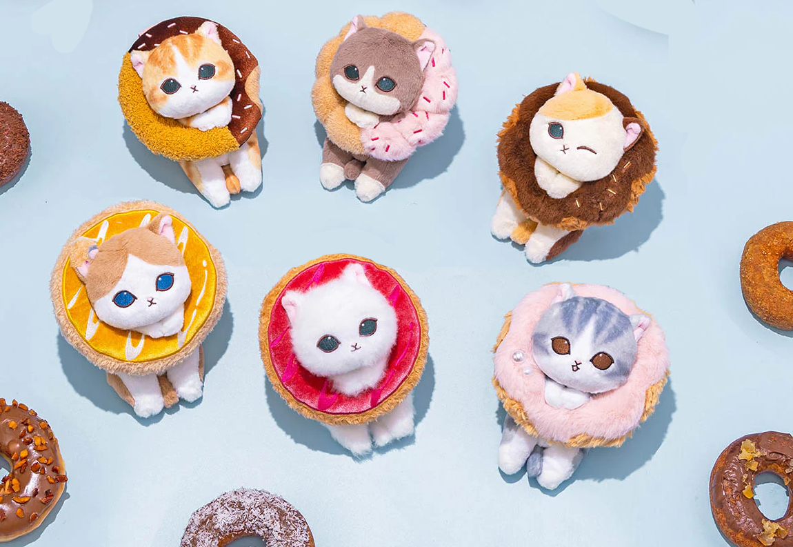 Japan Mofusand Doughnut Series | Mofusand Cat in Doughnut Cute Plush Doll Keychain - Kawaii items Room Decoration Doll
