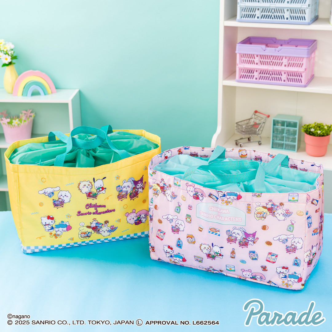 Japan ChiiKawa X Sanrio Series | ChiiKawa Hachiware Usagi Momonga Shisa Crab Cute Icon Big Shopping Bag - Kawaii items Room Decoration