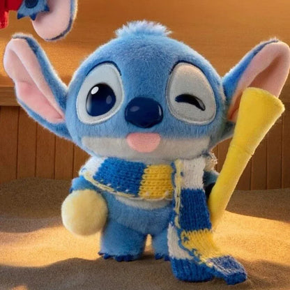 Cheerleader Stitch plush charm - winking, scarf, cheer horn