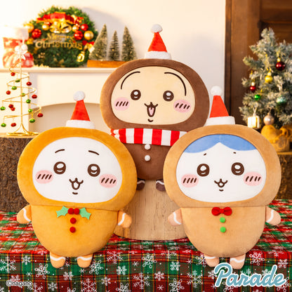 Japan ChiiKawa Christmas Series | ChiiKawa Hachiware Usagi Wearing Gingerbread Man Costume Cute Big Plush Doll - Kawaii items Room Decoration doll