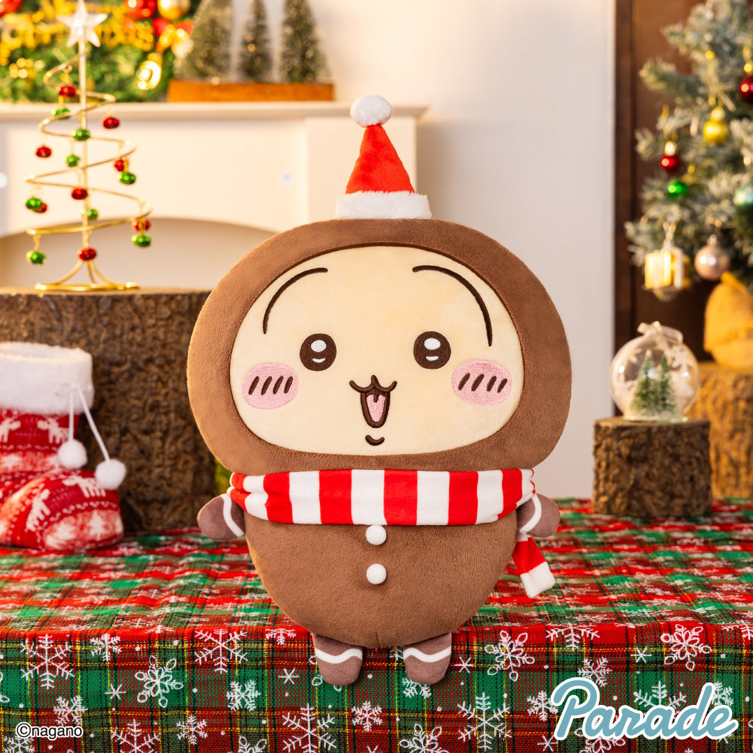 Japan ChiiKawa Christmas Series | ChiiKawa Hachiware Usagi Wearing Gingerbread Man Costume Cute Big Plush Doll - Kawaii items Room Decoration doll