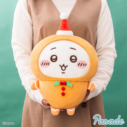Japan ChiiKawa Christmas Series | ChiiKawa Hachiware Usagi Wearing Gingerbread Man Costume Cute Big Plush Doll - Kawaii items Room Decoration doll