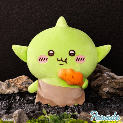 Japan ChiiKawa | Cute Goblin Reading Recipe and Eating Chicken Leg Big 30cm Plush Doll Kawaii items Room Decoration doll