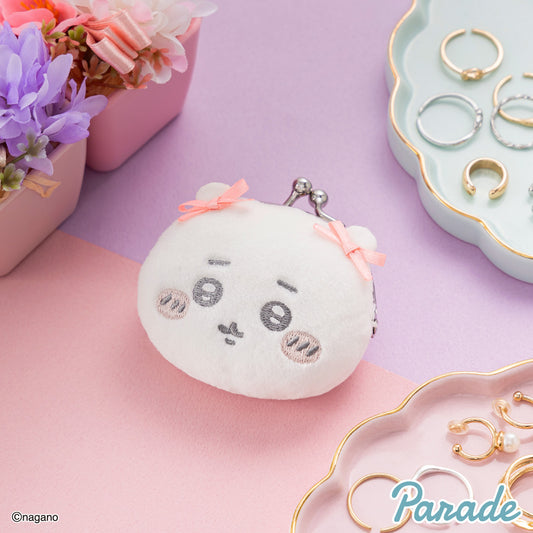 Japan ChiiKawa | ChiiKawa Hachiware Usagi Momonga Kurimanju Rakko Shisa Crab with Ribbon Cute Plush Doll Mini Purse - Kawaii items Room Decoration doll