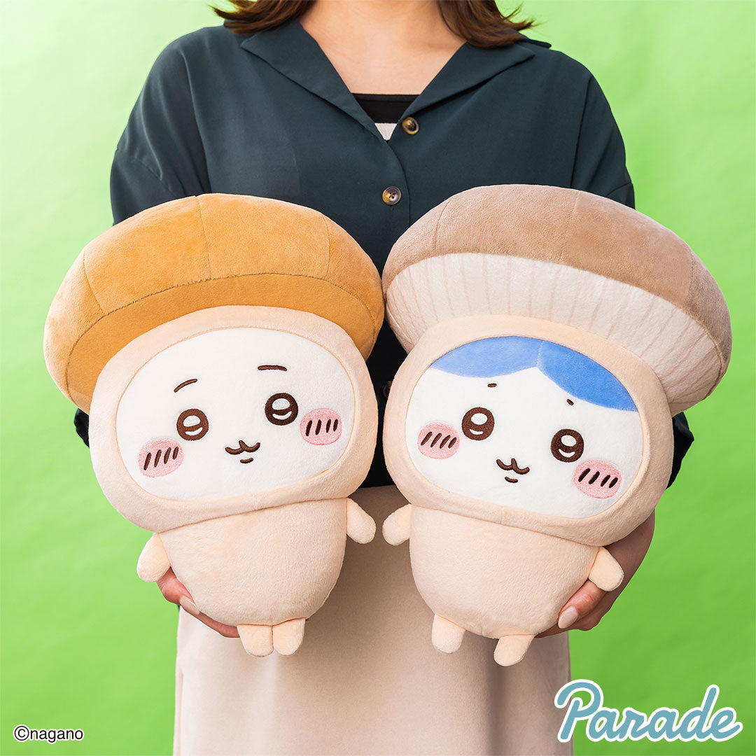 Japan ChiiKawa Autumn Series | ChiiKawa Hachiware Usagi Wearing Mushroom Costume Cute Big Plush Doll - Kawaii items Room Decoration doll