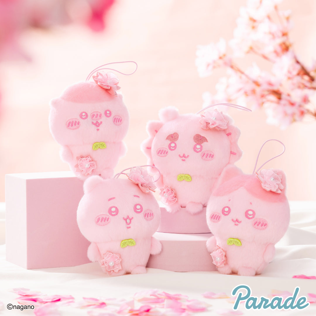 Japan ChiiKawa | ChiiKawa Hachiware Kurimanju Sakura Pink Colour Version Cute Plush Doll Keychain - Kawaii items Room Decoration doll