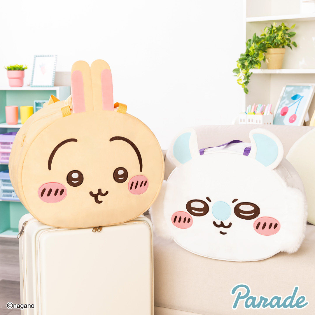 Japan ChiiKawa | ChiiKawa Hachiware Usagi Momonga Cute Face Icon Big Boston Bag - Kawaii items Room Decoration