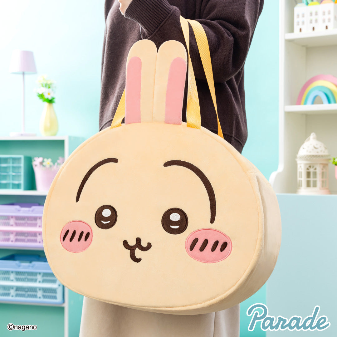 Japan ChiiKawa | ChiiKawa Hachiware Usagi Momonga Cute Face Icon Big Boston Bag - Kawaii items Room Decoration