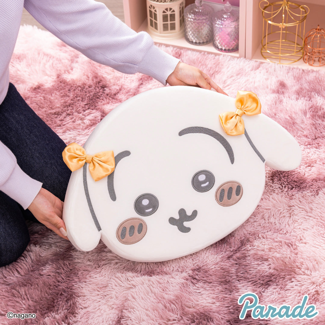 Japan ChiiKawa | ChiiKawa Hachiware Usagi Momonga With Ribbon Memory Foam Plush Doll Cushion - Kawaii items Room Decoration