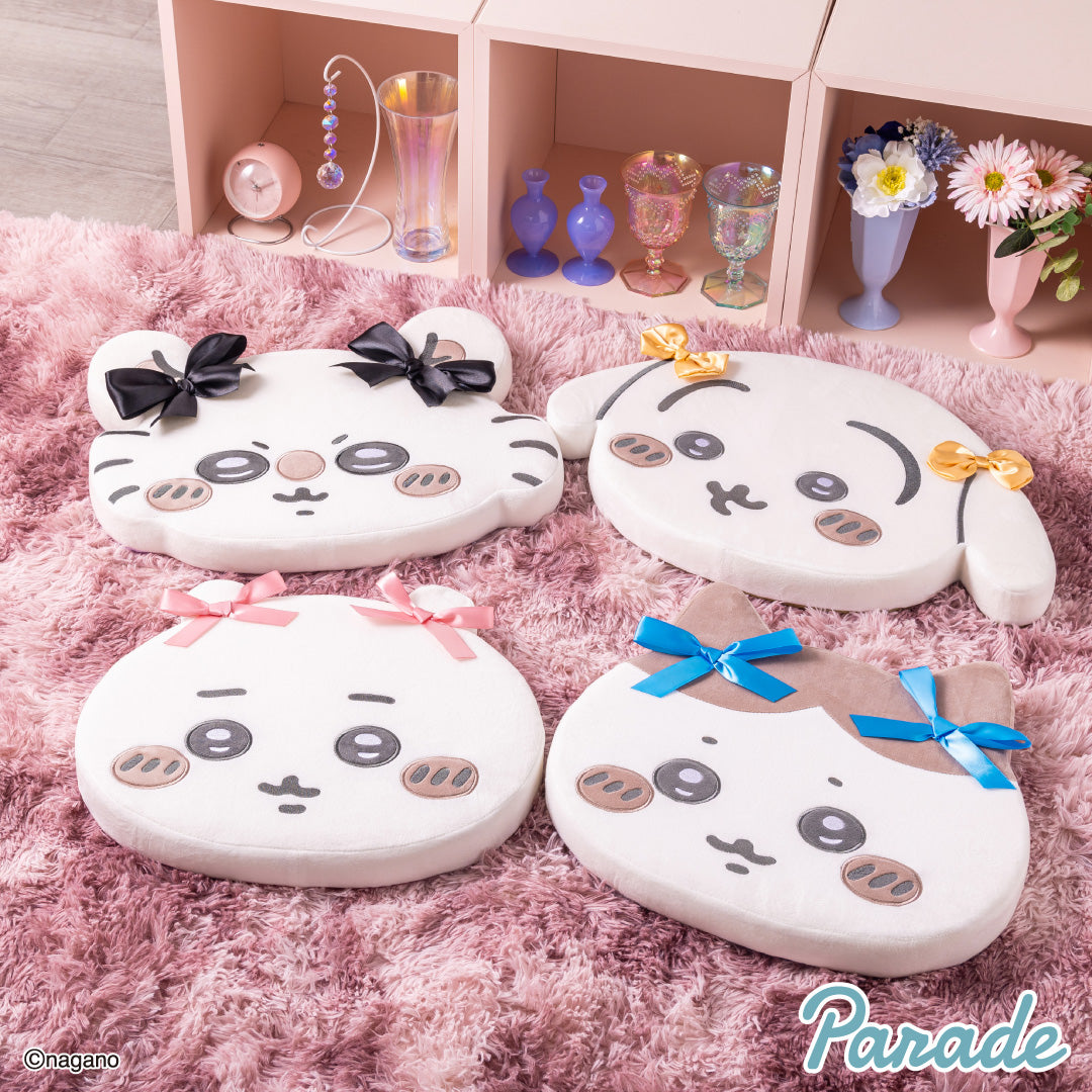 Japan ChiiKawa | ChiiKawa Hachiware Usagi Momonga With Ribbon Memory Foam Plush Doll Cushion - Kawaii items Room Decoration