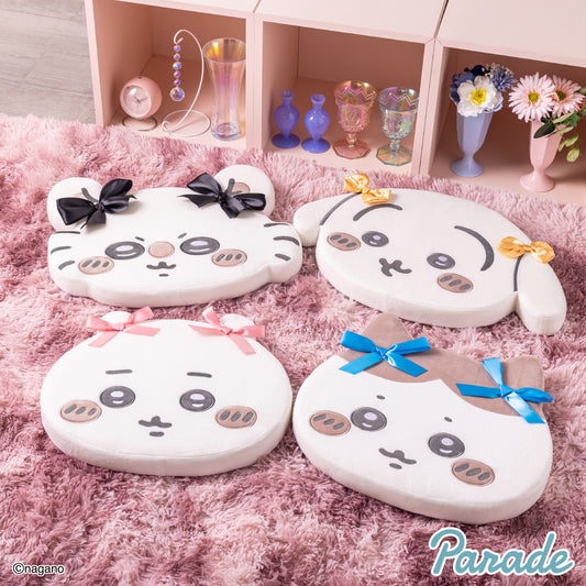 Japan ChiiKawa | ChiiKawa Hachiware Usagi Momonga With Ribbon Memory Foam Plush Doll Cushion - Kawaii items Room Decoration