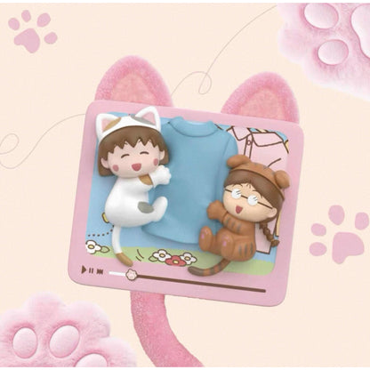 Mischievous Cats design - Chibi Maruko-chan cat-ear fridge magnet blind box figure