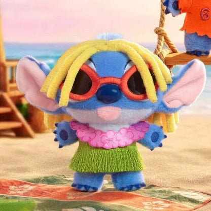 Hula Dreadlocks Stitch plush charm - yellow dreads, lei, grass skirt