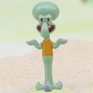 Life of Fish Series - Squidward alloy fish figure on a sand base