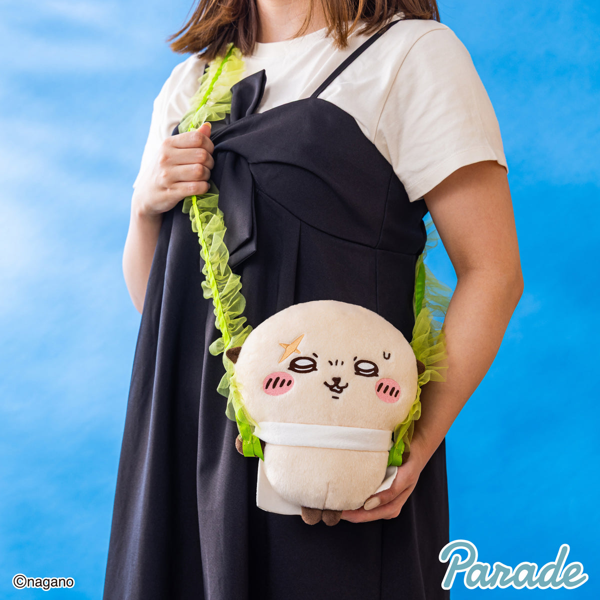 Japan ChiiKawa Mermaid Island Series | Hachiware Usagi Momonga Shisa Crab Trapping by Kombu Cute Plush Doll Crossbody Bag - Kawaii items Room Decoration