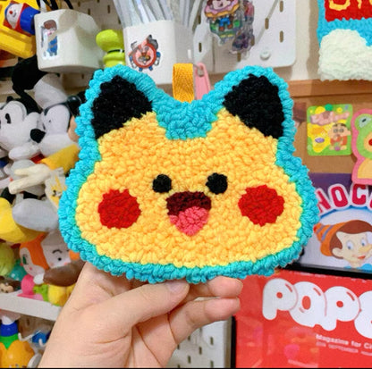 Japanese Cute Cartoon Own Design Punch Needle Coaster DIY Kit with Yar