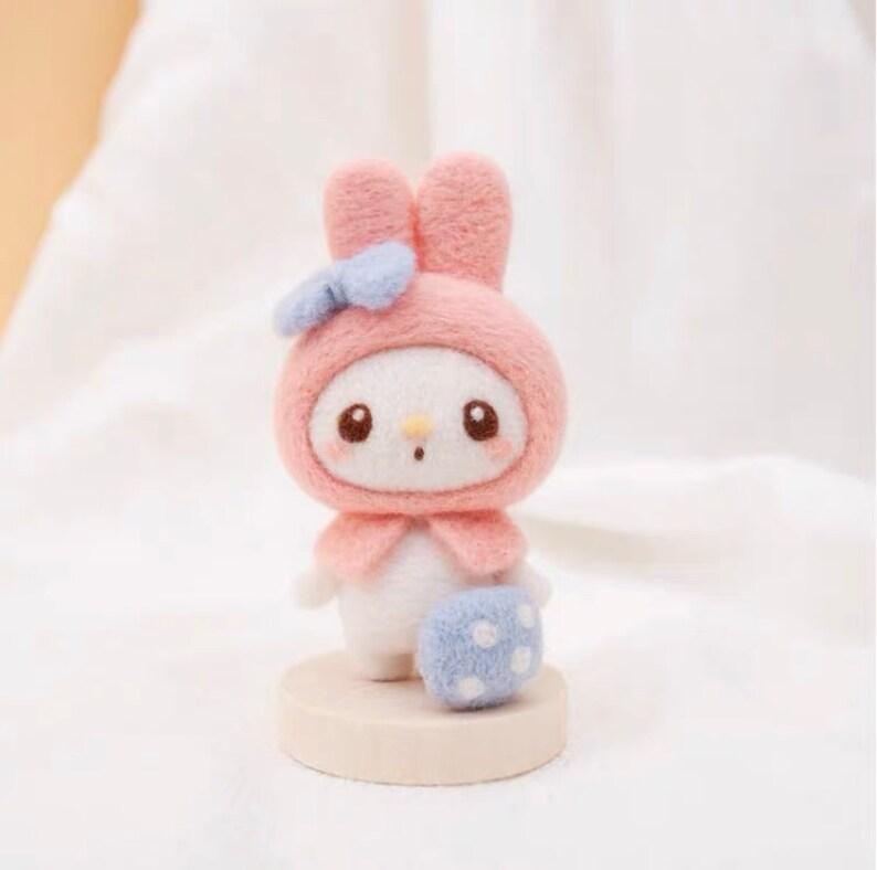 Handmade Wool Felt DIY Craft Kit Set | My Melody Kuromi Wool Felting