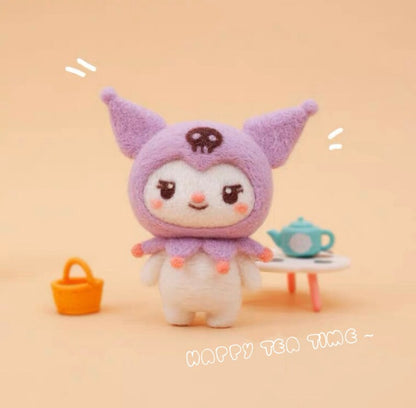 Handmade Wool Felt DIY Craft Kit Set | My Melody Kuromi Wool Felting