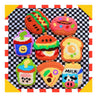 Fast Food Punch Needle Coaster DIY Kit with Yarn Set | Milk Toast Hot Dog Milk Tea Donuts Hamburger Pizza - All materials included