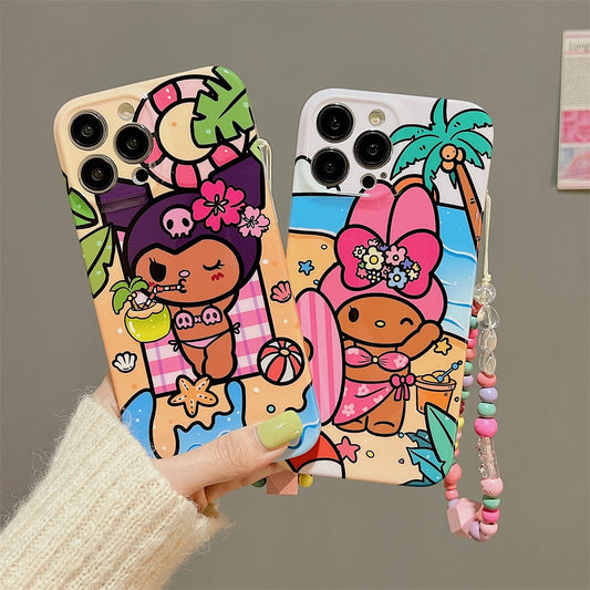 Japanese Cartoon MM KU Summer Sunshine Holiday iPhone Case 14 13 12 11 Pro Max Plus