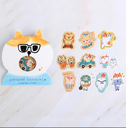 Japan Nyansuke Lovely Cat Sticker Set - 10 Style 30 Pieces