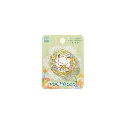 Sanrio Romantic Flower Metal Pins | My Melody Kuromi Cinnamoroll Pochacco