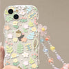 Chiffons Case with Bracelet Flowers with Pine Cones Forest iPhone case Kawaii Lovely Cute Lolita iPhone 7 8 PLUS XS XR X 11 12 13 14 15 Pro Promax