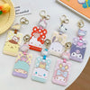 Sanrio Hello Kitty My Melody Kuromi Little Twin Stars Cinnamoroll Pompompurin Pochacco Card Badge Holder with Keychain